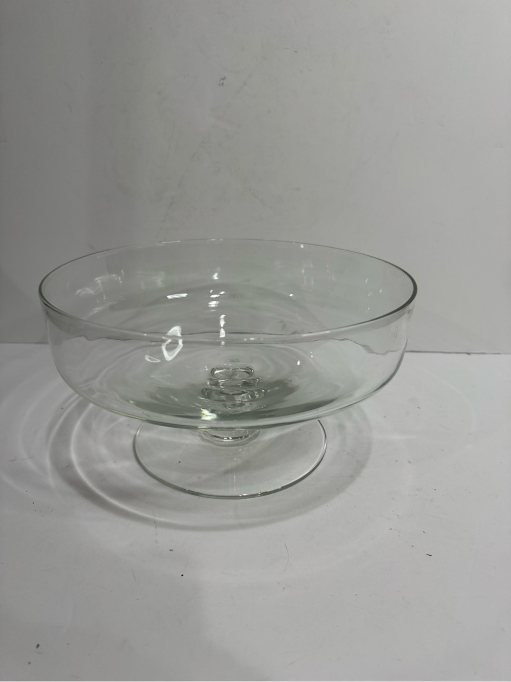 Elegant Clear Glass Footed Pedestal Trifle Bowl